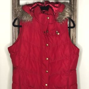 Red Puffy Vest Banana Republic